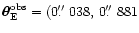 ${\vec \theta}^{\rm obs}_{\rm E}=(0\hbox{$.\!\!^{\prime\prime}$ }038,\,
0\hbox{$.\!\!^{\prime\prime}$ }881$