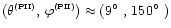 $(\theta^{\scriptscriptstyle (\rm PII)},\,\varphi^{\scriptscriptstyle (\rm PII)})\approx(9\hbox{$^\circ$ },\,
150\hbox{$^\circ$ })$