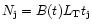 $N_{\rm j}=B(t)L_{\rm T}t_{\rm j}$