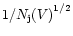 $1/{N_{\rm j}(V)}^{1/2}$