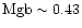 ${\rm Mgb} \sim 0.43$