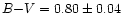 $B{-}V=0.80\pm0.04$
