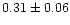 $0.31 \pm 0.06$