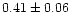 $0.41 \pm 0.06$