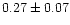 $0.27 \pm 0.07$