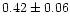 $0.42 \pm 0.06$