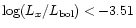 $\log (L_x/L_{\rm bol}) < -3.51$