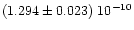 $(1.294\pm 0.023)\; 10^{-10}$