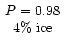 $\begin{array}{c} P=0.98 \\ 4\textrm{\% ice} \end{array}$