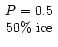 $\begin{array}{c} P=0.5 \\ 50\textrm{\% ice} \end{array}$