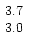 $\begin{array}{c} 3.7 \\ 3.0 \end{array}$