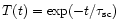 $T(t) = \exp(-t/\tau_{\rm sc})$