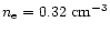 $n_{\rm e} =
0.32~\rm {cm^{-3}}$