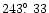 $243\hbox{$.\!\!^\circ$ }33$
