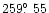 $259\hbox{$.\!\!^\circ$ }55$