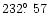 $232\hbox{$.\!\!^\circ$ }57$