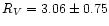 $R_V=3.06 \pm 0.75$