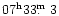 $07^{\rm h}33\hbox{$.\!\!^{\rm m}$ }3$