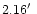 $2.16\hbox{$^\prime$ }$