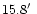 $15.8\hbox {$^\prime $ }$