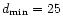 $d_{\rm min}=25$