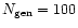$N_{\rm gen} = 100$