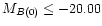 $M_{B(0)} \le -20.00$