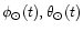 $\phi_\odot(t), \theta_\odot(t)$