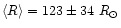 $\langle R \rangle = 123 \pm 34~R_\odot$