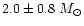 $2.0\pm0.8~M_\odot$