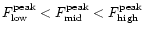 $F^{\rm peak}_{\rm low}<F^{\rm peak}_{\rm mid}<F^{\rm peak}_{\rm high}$