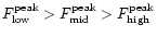 $F^{\rm peak}_{\rm low}>F^{\rm peak}_{\rm mid}>F^{\rm peak}_{\rm high}$