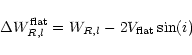 \begin{displaymath}\Delta W^{\rm flat}_{R,l} = W_{R,l} - 2 V_{\rm flat}\sin(i)
\end{displaymath}