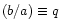 $(b/a)\equiv q$