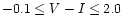 $-0.1 \le V-I \le
2.0$