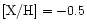 ${\rm [X/H]}=-0.5$