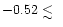 $-0.52 \raisebox{-5pt}{$\;\stackrel{\textstyle <}{\sim}\;$ }$