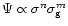 $\Psi \propto \sigma ^{n}\sigma _{\rm g}^{m}$