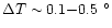 $\Delta T \sim 0.1{-}0.5~^{\circ}$