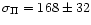 $\sigma_\Pi=168\pm32$
