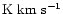 $\rm K\ km\ s^{- 1}$