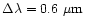 $\Delta \lambda = 0.6\ \mu \rm m$