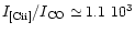 $I_{\rm [C{\sc ii}]} / I_{\rm CO} \simeq 1.1~10^3$