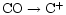 $\rm CO \rightarrow C^+$