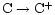 $\rm C \rightarrow C^+$