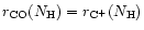 $r_{\rm CO} ( N_{\rm H} ) = r_{\rm C^+} ( N_{\rm H} )$