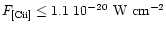 $F_{\rm [C{\sc ii}]} \leq 1.1~10^{-20}\ \rm W\ cm^{-2}$