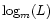 $\log_m (L)$