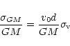 \begin{displaymath}\frac{\sigma_{GM}}{GM} = \frac{v_0 d}{GM} \sigma_{\rm v}
\end{displaymath}
