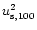 $u_{\rm s,100}^2$